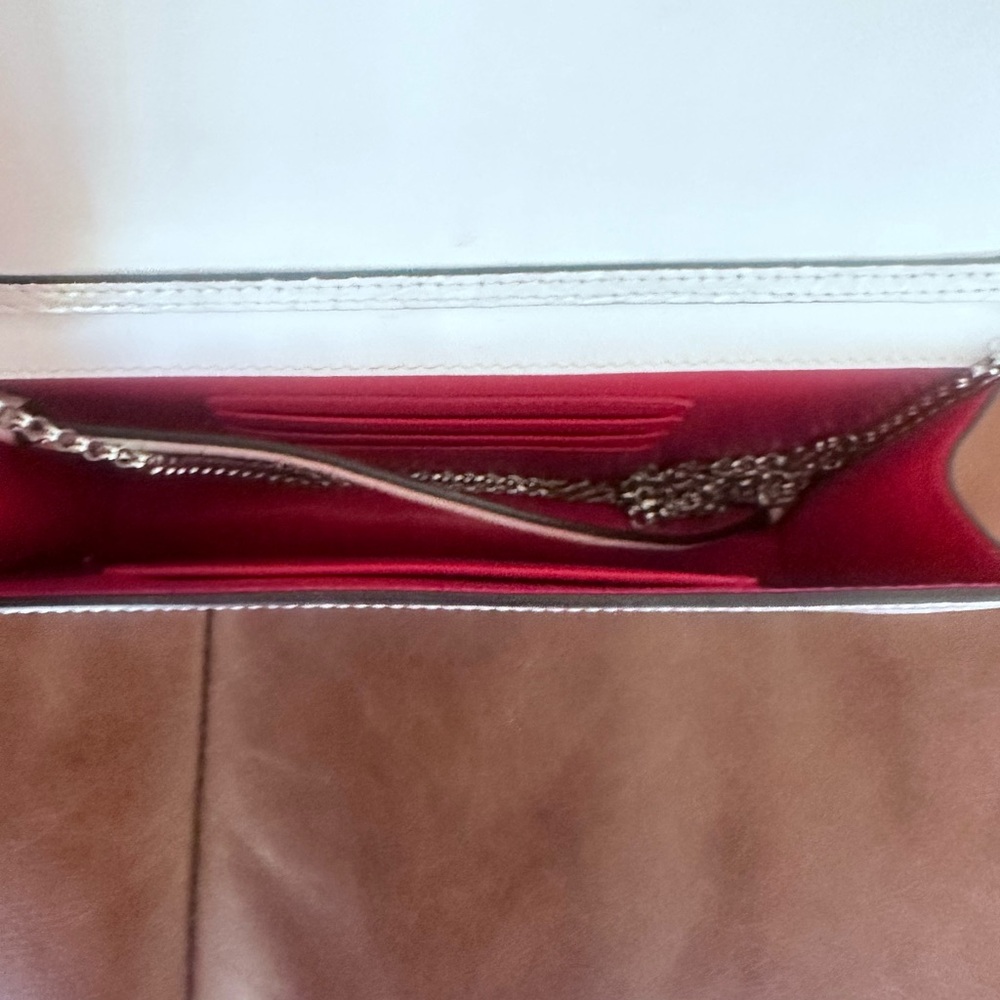 Christian Louboutin White Croc-Embossed Clutch - Picture 2 of 5